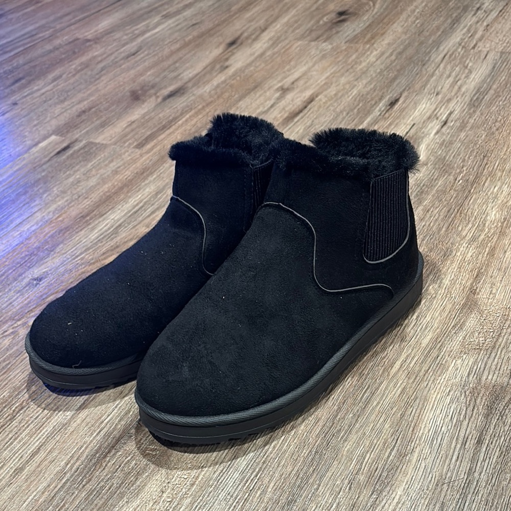 Women’s Black Faux Suede Ankle Boots